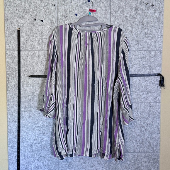 Catherine’s Women's Striped Purple and Black Top NWT - Picture 9 of 9
